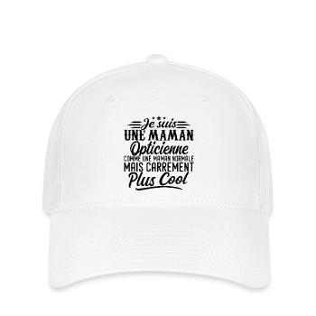 Optiker-Mama: normal, aber knallharter - Flexfit Cap - Weiß - Vorne