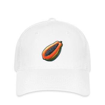 Bunte Sepia-Papaya-Illustration - Flexfit Cap - Weiß - Vorne