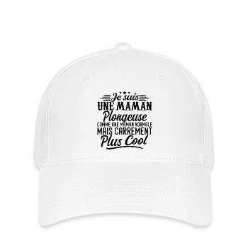 Tauchende Mama: normal, aber knallharter - Flexfit Cap - Weiß - Vorne