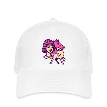 Horse Girl Pop Art Pink - Flexfit Cap - white - Front