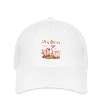 Verliebte Schweine in Aquarell - Flexfit Cap - Weiß - Vorne