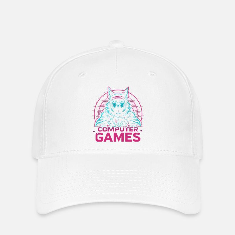 Games logo with neon design - Flexfit Cap - white