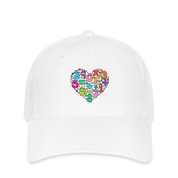 Motif de cœur coloré pour le jour des nombres - Casquette Flexfit - blanc - Devant