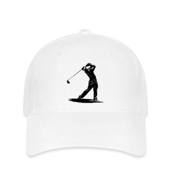 Golfer Swing Silhouette - Flexfit Cap - Weiß - Vorne