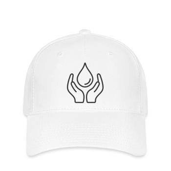 Hands Protecting Water Drop Icon Logo - Flexfit Cap - white - Front
