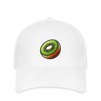 Helle Kiwi-Scheibe - Flexfit Cap - Weiß - Vorne