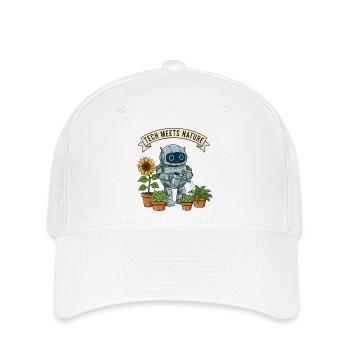 Tech meets nature robot gardener - Flexfit Cap - white - Front