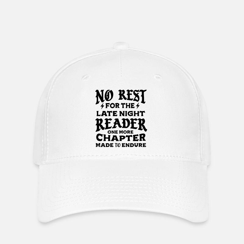 No Rest For the Late Night Reader - Flexfit Cap - white