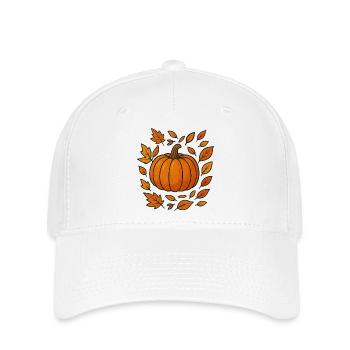 Herbstlicher Kürbiskranz - Flexfit Cap - Weiß - Vorne