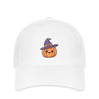 Kawaii Hexe Kürbis - Flexfit Cap - Weiß - Vorne