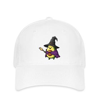 Funny Halloween Avocado Witch Witch Broom Cartoon - Flexfit Cap - white - Front