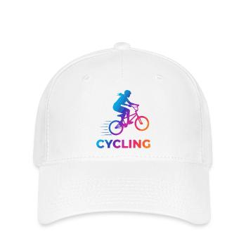 BMX Girl Cyclist Silhouette Gradient - Flexfit Cap - Weiß - Vorne
