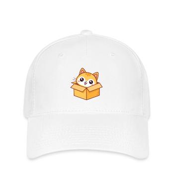 Boxed kawaii kitten - Flexfit Cap - white - Front