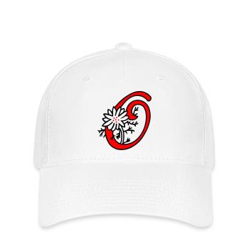 Buchstabe O Initiale - Flexfit Cap - Weiß - Vorne