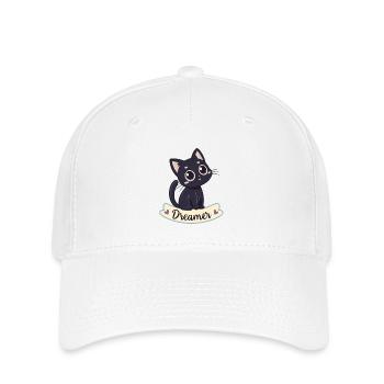 Traumhafte Schwarze Katzen-Kawaii - Flexfit Cap - Weiß - Vorne
