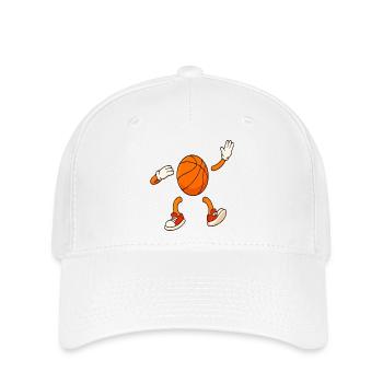 Funny Basketball Character Cartoon Design - Flexfit Cap - white - Front