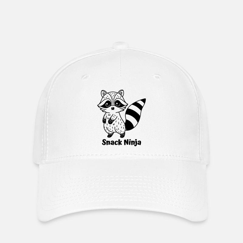 Waschbär Silent Gourmet - Flexfit Cap - Weiß