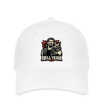 Hell yes Metal Sign Motif - Flexfit Cap - white - Front