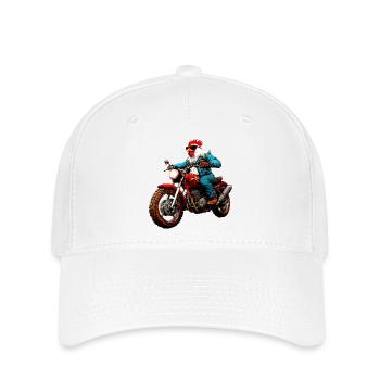 Huhn Motorrad - Flexfit Cap - Weiß - Vorne