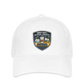 Wenig Fokus – Viel Kaffee, Kein Output - Flexfit Cap - Weiß - Vorne