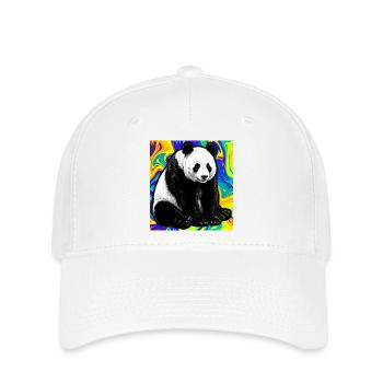 Panda - Flexfit Cap - Weiß - Vorne