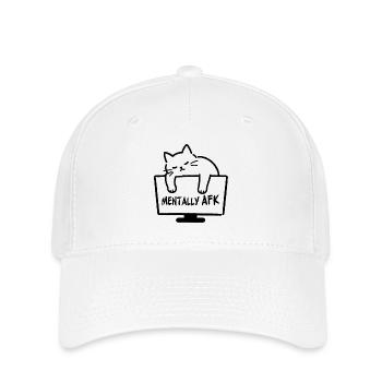 Chat mentally AFK - Casquette Flexfit - blanc - Devant