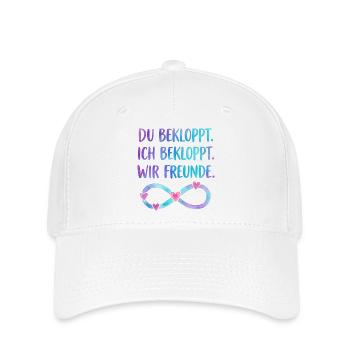 Du bekloppt Ich bekloppt Wir Freunde - Flexfit Cap - Weiß - Vorne