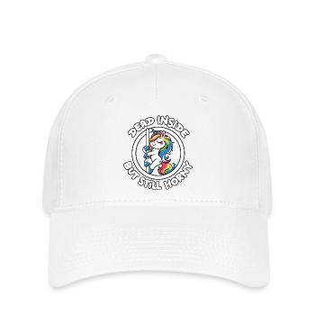 Danse de la mât de licorne arc-en-ciel Mort à l’intérieur excité - Casquette Flexfit - blanc - Devant