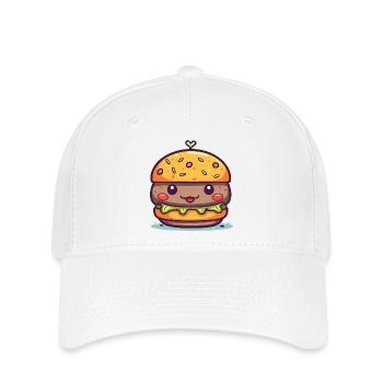 Kawaii Burger Charm - Flexfit Cap - white - Front