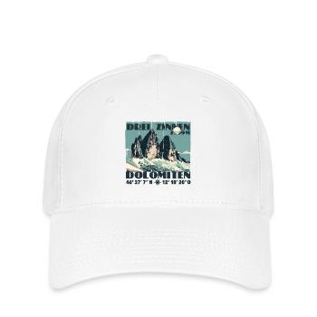 Drei Zinnen Dolomiten Wandern Souvenir Lavaredo - Flexfit Cap - Weiß - Vorne