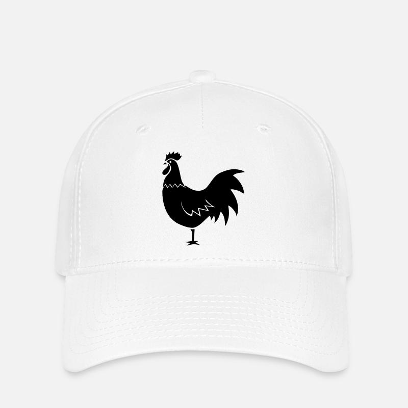 Coq - Poule - Casquette Flexfit - blanc