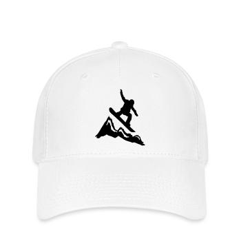 snowboard mountains jump - Casquette Flexfit - blanc - Devant