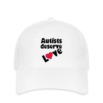 Autists deserve Love Autist Autismus Geschenk - Flexfit Cap - Weiß - Vorne