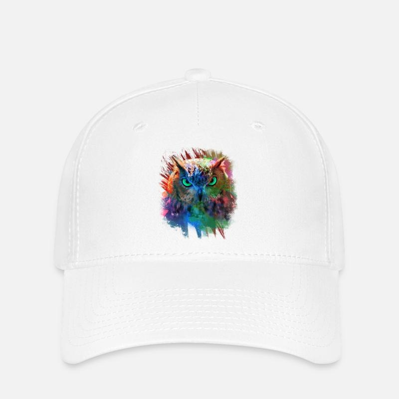 Hibou multi couleur - Casquette Flexfit - blanc