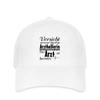 Arzthelferin vs Arzt Medizin Geschenk - Flexfit Cap - Weiß - Vorne