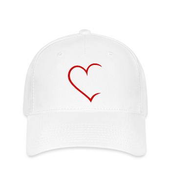 Heart open - Flexfit Cap - white - Front