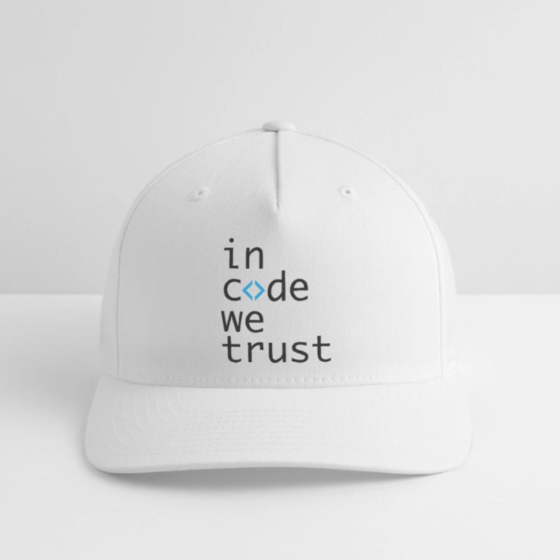 in code we trust, developer, coder Flexfit Cap