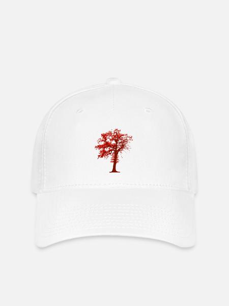 Baum-Illustration - Flexfit Cap - Weiß