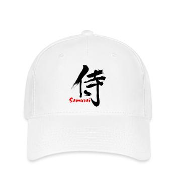 Samouraï en écriture kanji japonaise - Casquette Flexfit - blanc - Devant
