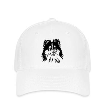 Sheltie Head - Flexfit Cap - white - Front