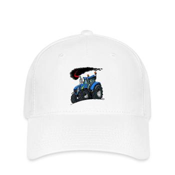 Tracteur bleu - Casquette Flexfit - blanc - Devant