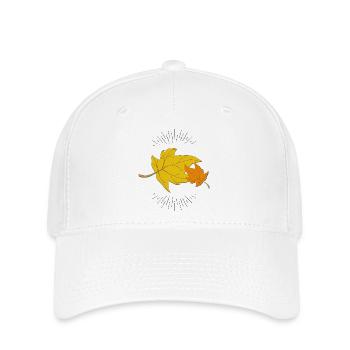 Herbstblatt mit Strahlen - Flexfit Cap - Weiß - Vorne