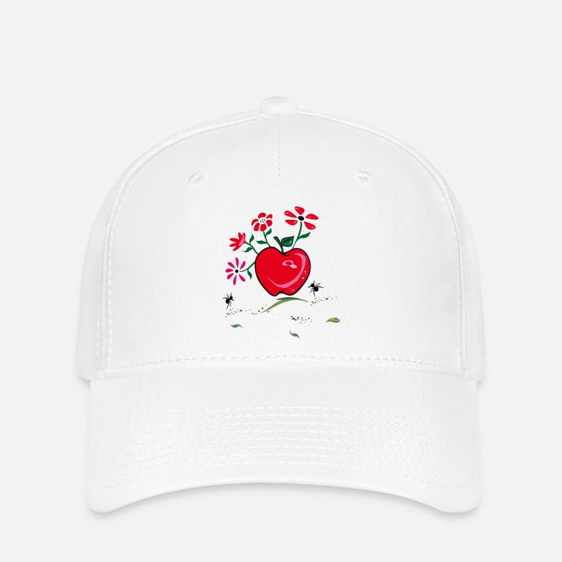 Pomme, Salutation Fleur, Fourmis - Casquette Flexfit - blanc