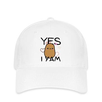 Oui I Yam Drôle Sucré Mignon Patate Kawaii Nourriture Amour - Casquette Flexfit - blanc - Devant