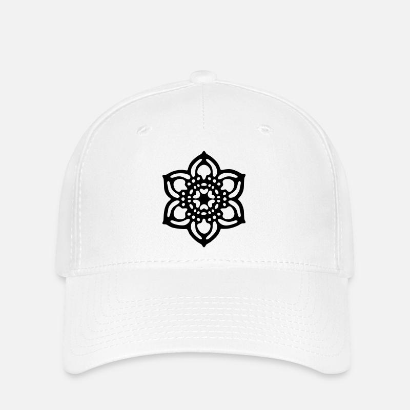 Mandala petit - Casquette Flexfit - blanc