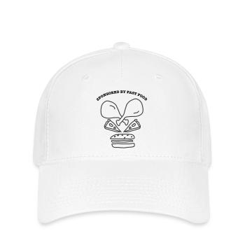 Skull SponsoredByFastFood - Flexfit Cap - white - Front