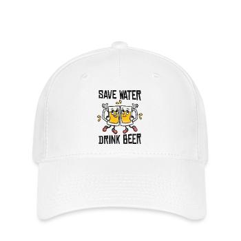 Save water Drink beer - Flexfit Cap - white - Front