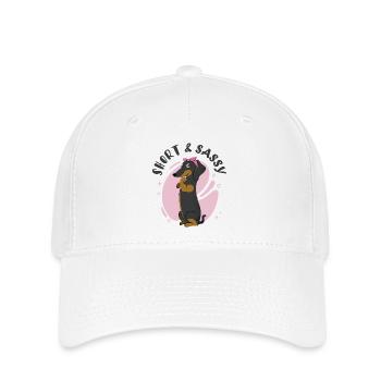 Short and Sassy Dachshund - Flexfit Cap - white - Front