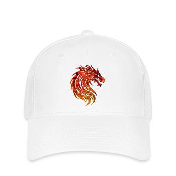 Fantasy Drache Anime Drachenkopf Mythisches Reptil - Flexfit Cap - Weiß - Vorne