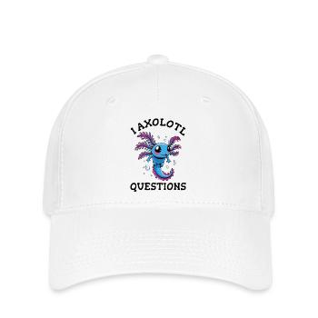 Axolotl pose beaucoup de questions - Casquette Flexfit - blanc - Devant